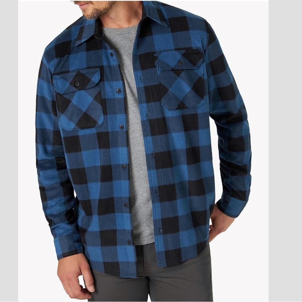 Wrangler Authentics Men's Long Sleeve Heavyweight Fleece Shirt